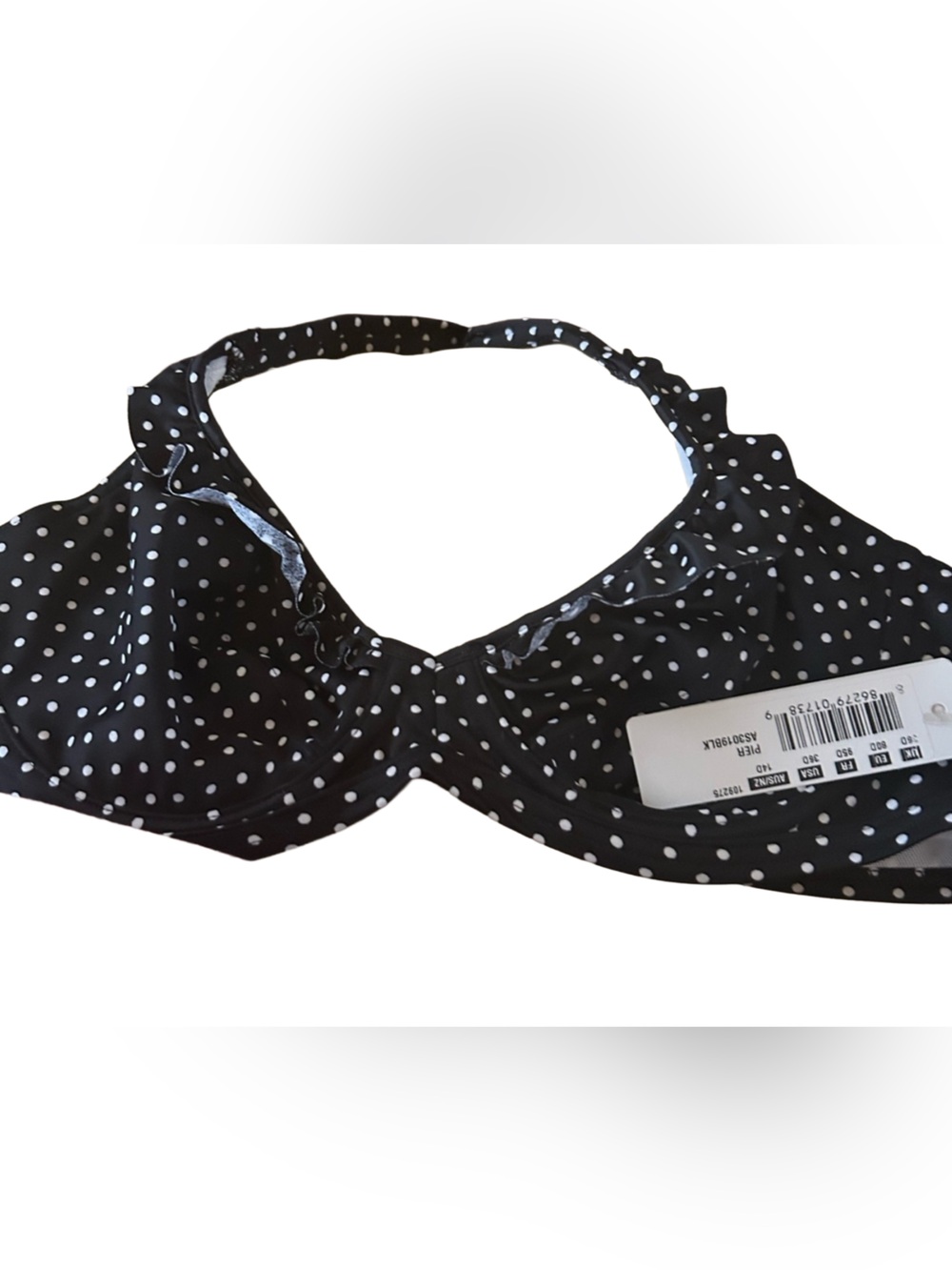 Vintage Freya Pier Polka Dot Bikini Set NWT 36D Underwire Halter Large